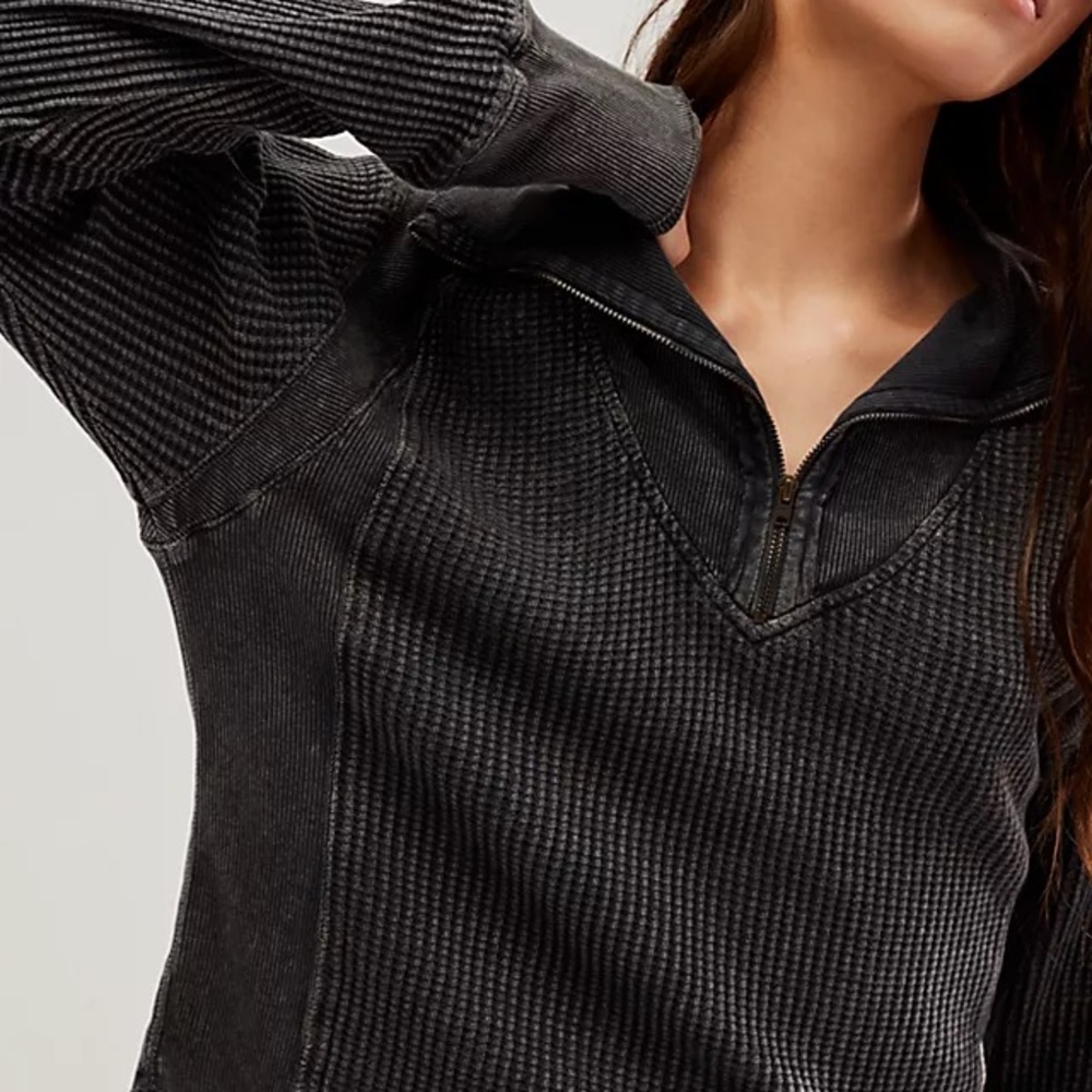 NWOT Free People Ashton Half Zip Thermal Top